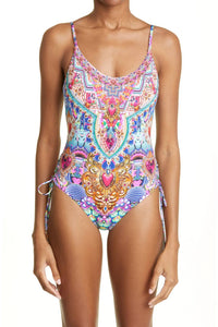 Camilla - Scoop Neck Lace Up Side One Piece