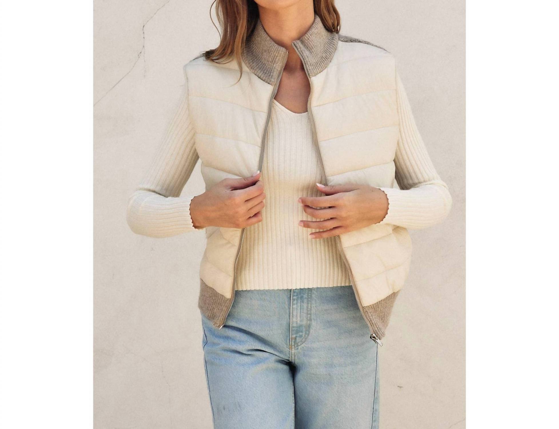 Dress Forum - Sherpa and Puff Contrast Vest