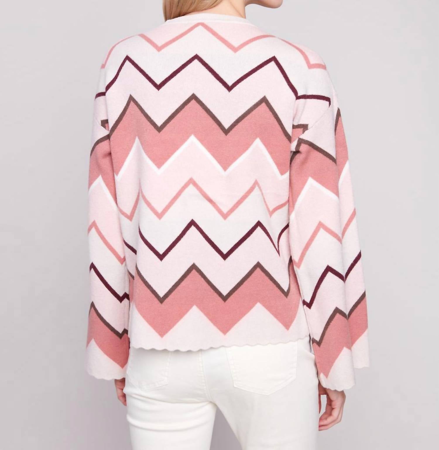 Charlie B - Jacquard Bell Sleeve Sweater