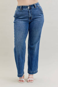 Judy Blue - High Rise Double Button Wide Leg Jeans