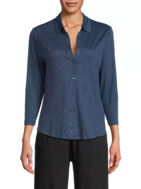 Majestic Filatures - Stretch Linen 3/4 Sleeve Shirt