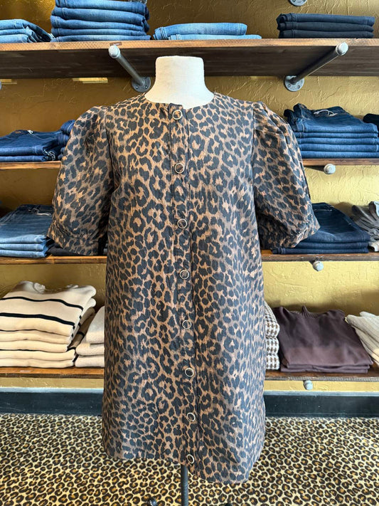 Entro - Women's Leopard Button Down Dress