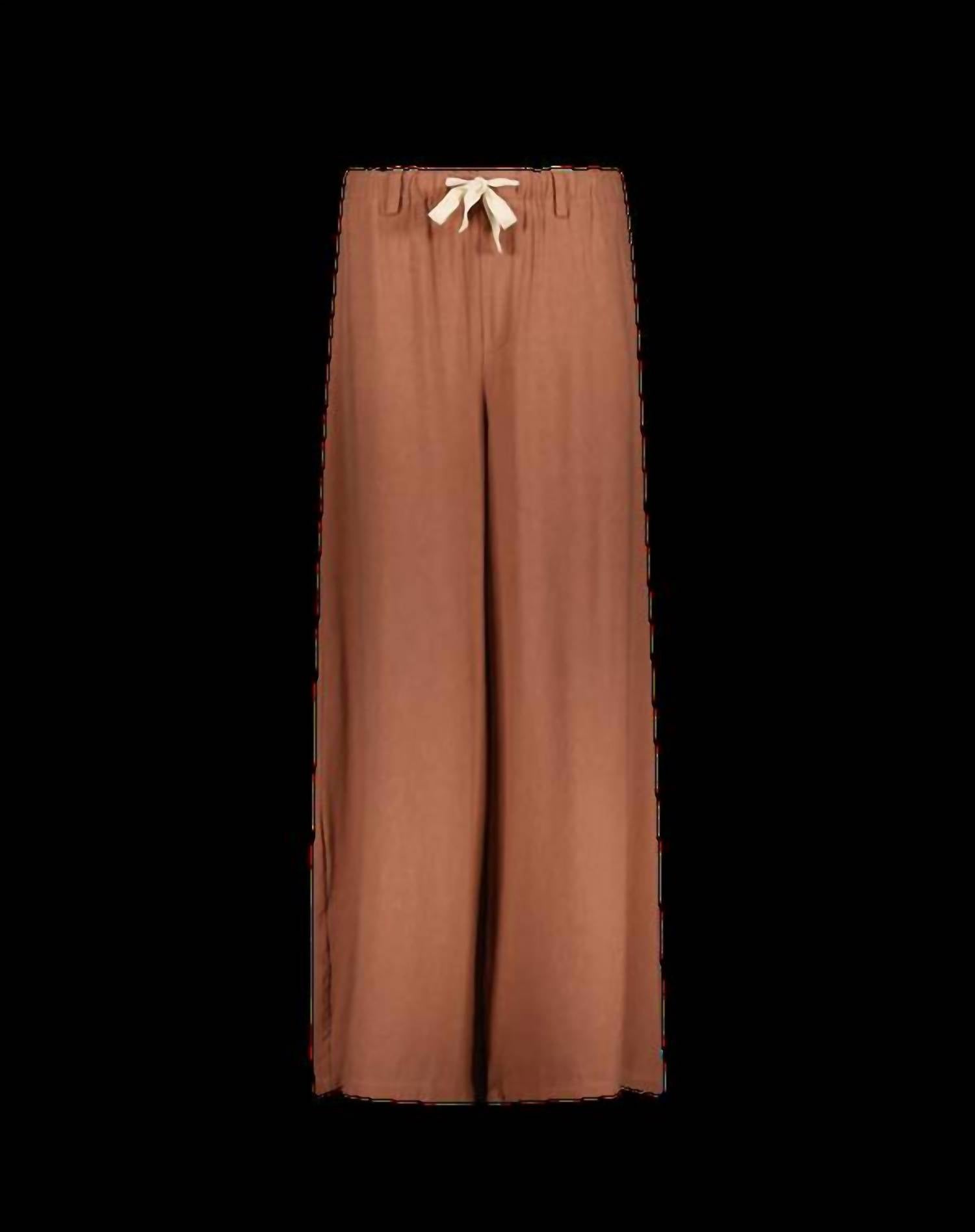 Me369 Ariel Wide Leg Pant in brown 1 - women's pants - alternate view