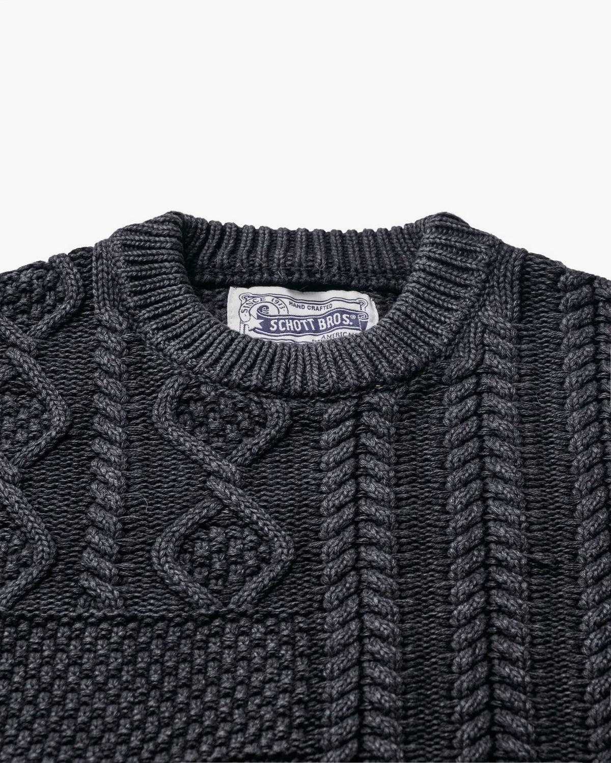 Schott N.Y.C. - Men's Stonewashed Patchwork Cotton Sweater