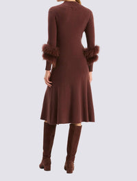 Tyler Boe - Celia Knit Dress With Fur