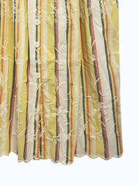 En Creme - Women's Embroidered Striped Maxi Skirt