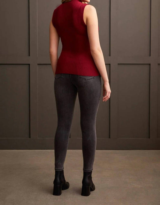 Tribal - Textured Sleeveless Mock Neck Top