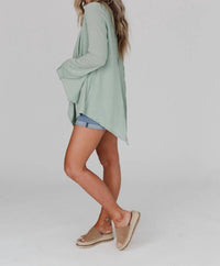 Three Bird Nest - Golden Long Bell Sleeve Top