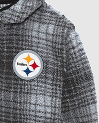 Starter - Men's Pittsburgh Steelers Gus Plaid Sherpa Pullover Jacket