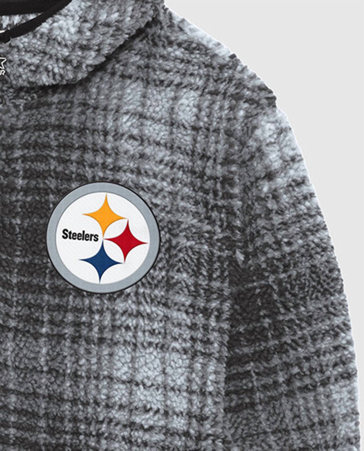 Starter - Men's Pittsburgh Steelers Gus Plaid Sherpa Pullover Jacket