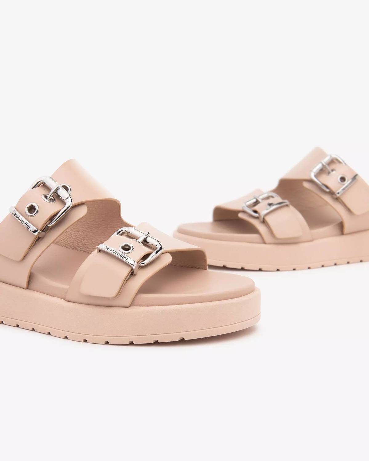 NeroGiardini Women's Armenia Buckle Slide in nude - women's sandal - alternate view
