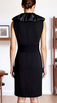 Nue By Shani - Built In Shapewear High Ruffle Neck Dress