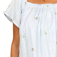 In February - Floral Embroidered Cotton Mini Dress