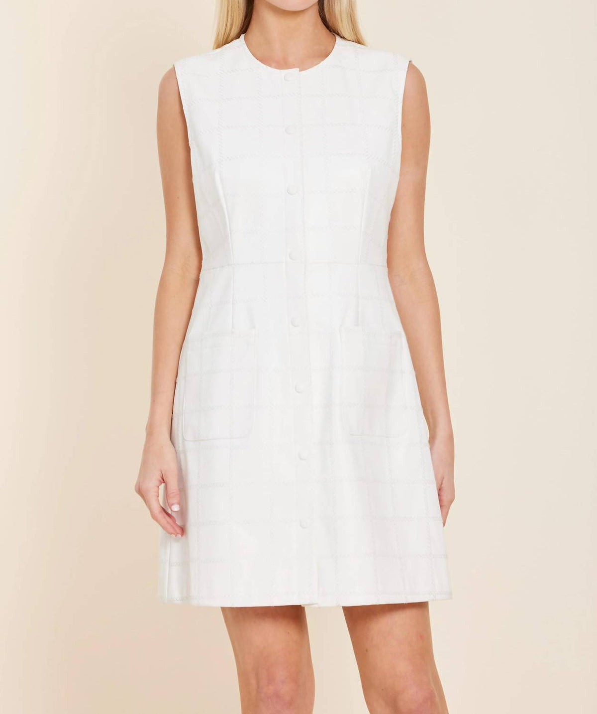 Dolce Cabo - Vegan Plaid Stitch Mini Dress