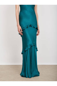 SALONI Selma Maxi Long Dress in midnight green - women's dress - view 4