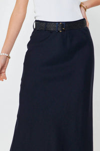Current Air - Crystal Linen Blend Midi Skirt