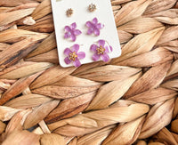 White Label - Women's Trio Floral Stud Earrings