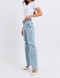 Judy Blue - High Waist Destroyed 90's Straight Jeans