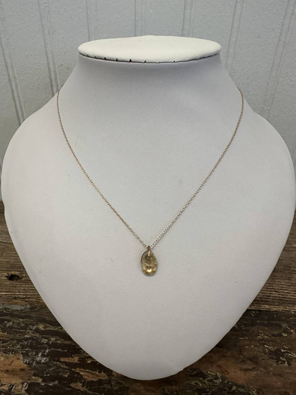 Carol Workinger Studio - Small Tourmilated Qtz Rosecut Necklace - 17"-18"