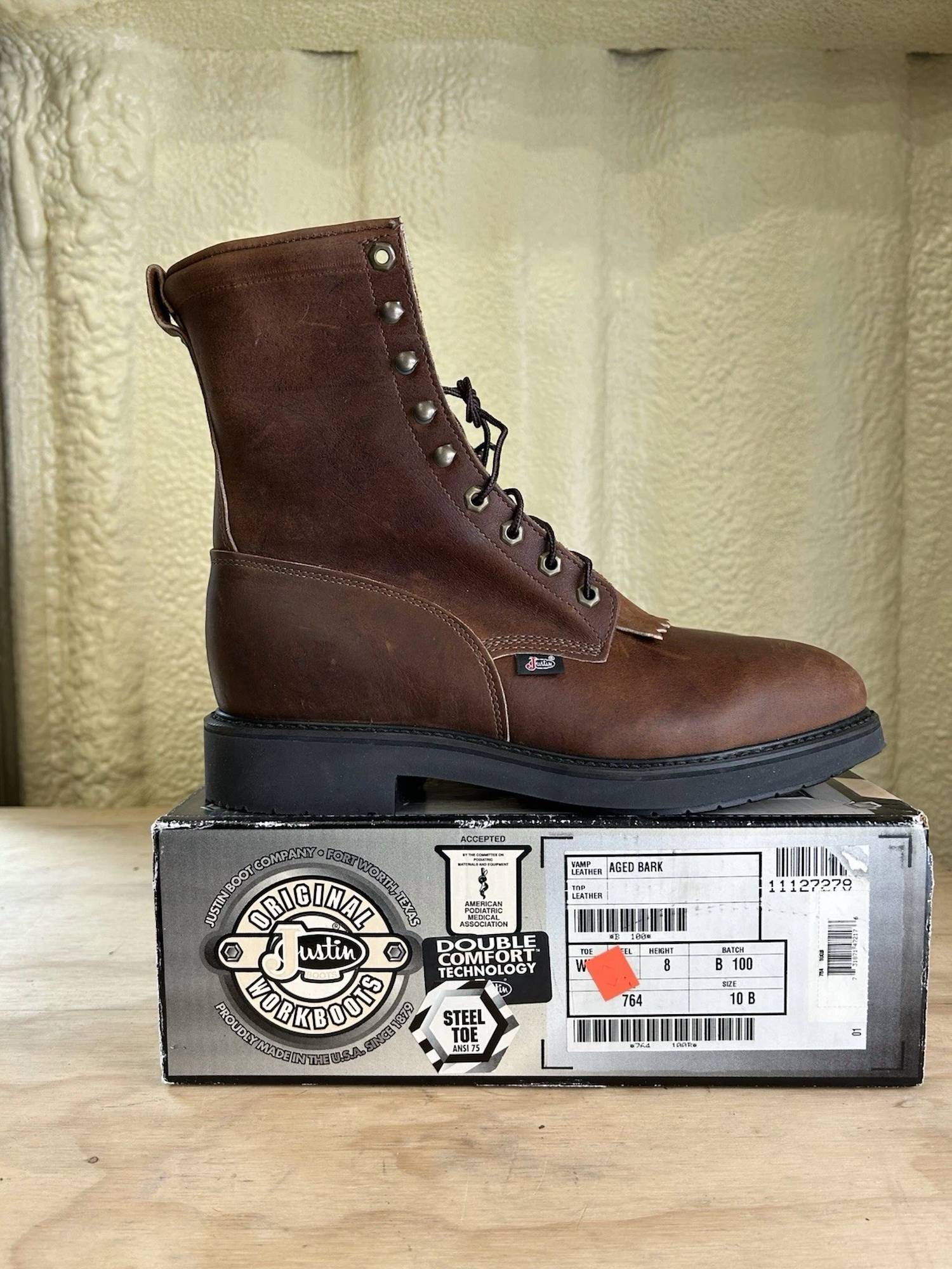 Justin - Men's Round Steel Toe Work Boot