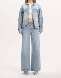 Bayeas - Gaia Eyelet Detail Long Sleeve Denim Jacket