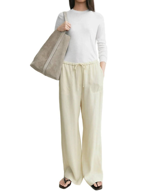 Toteme - Woven Drawstring Stripe Trousers