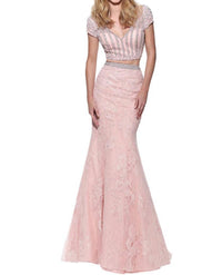 Sherri Hill - Lace Mermaid Prom Dress