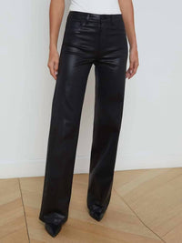 L'Agence - Clayton Coated Wide-leg Jean
