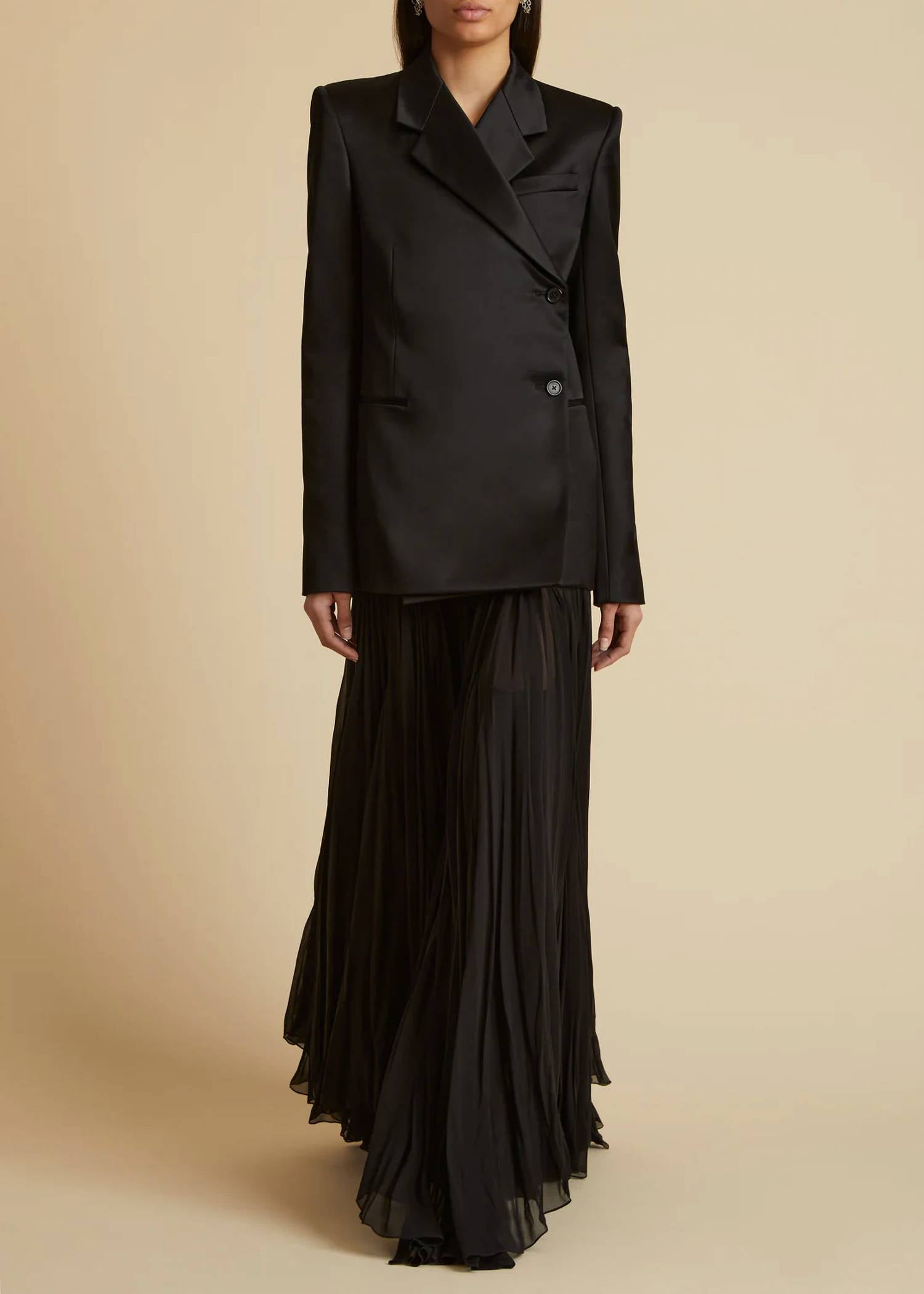 Khaite Otero Jacket in black - women's jacket - detail view