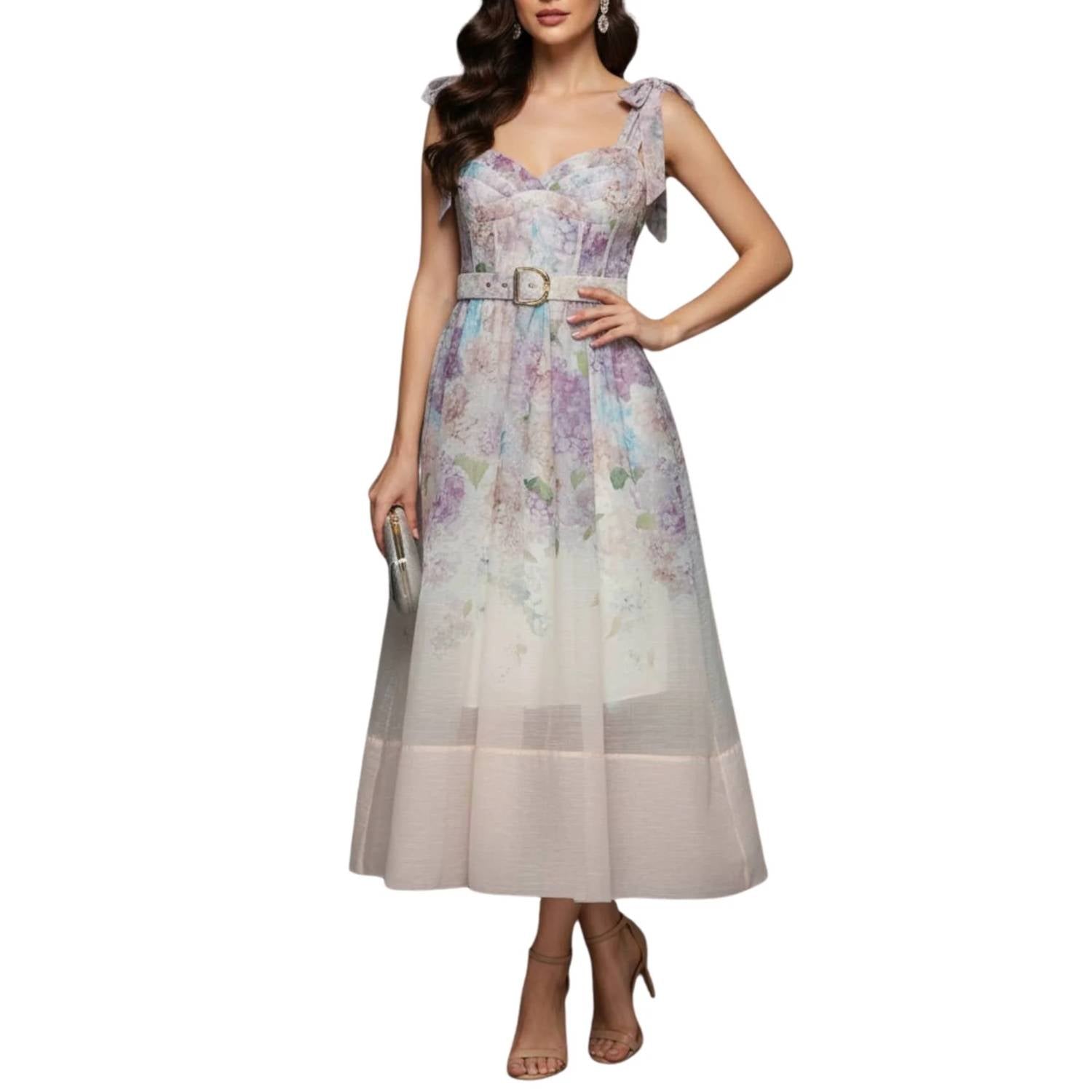 Elppis - Women's Floral Bustier Dress