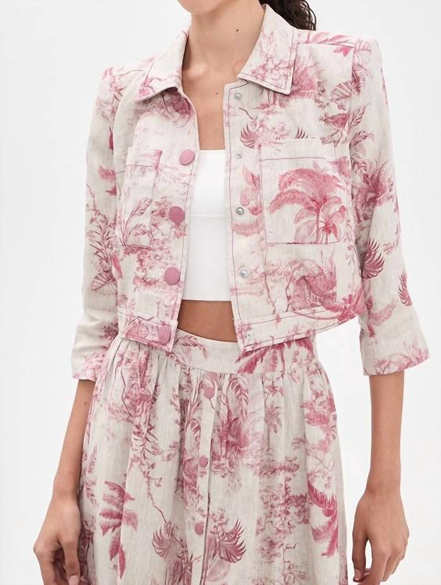 L'Agence - Eda Cropped Linen Jacket