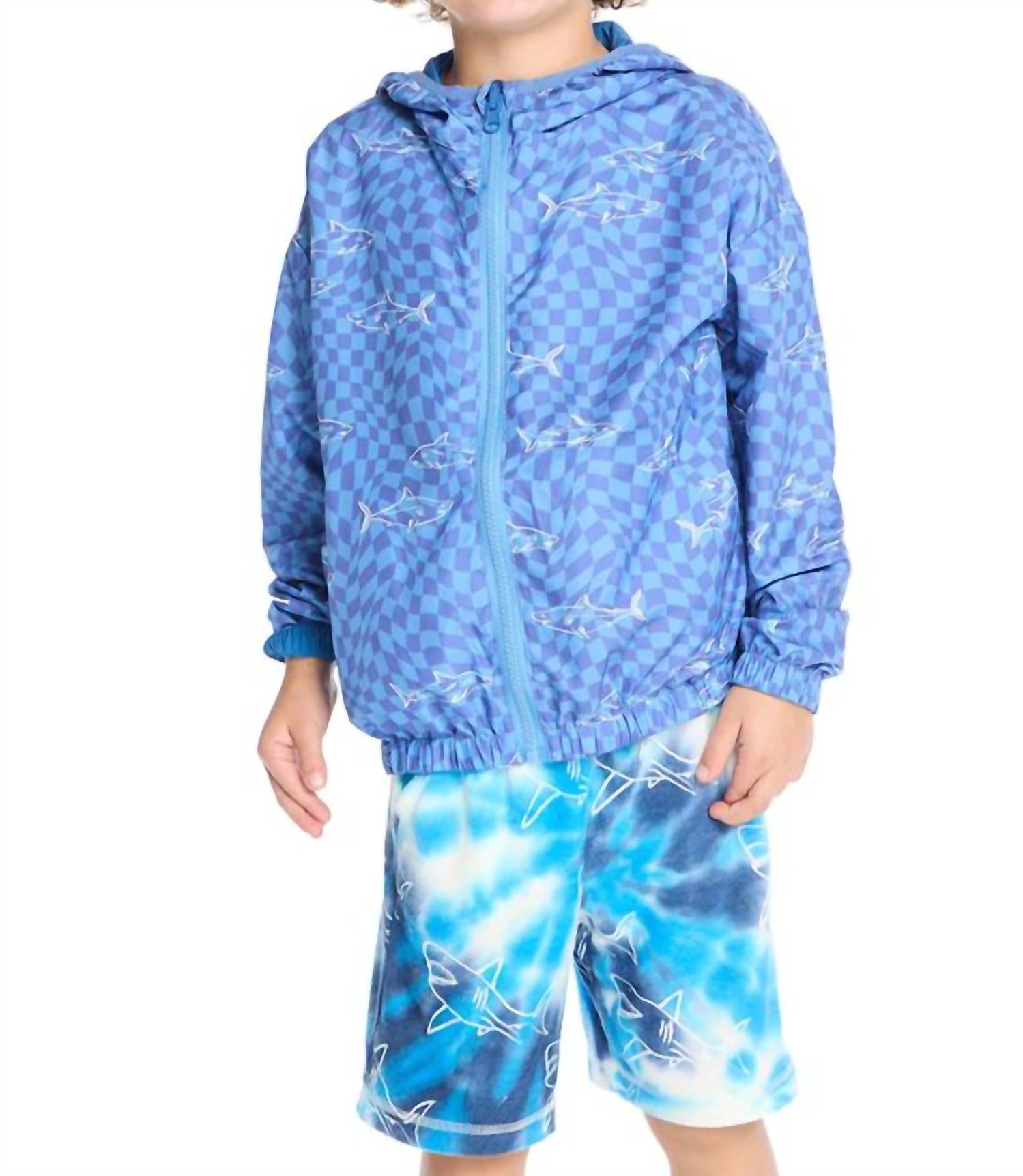 Chaser Boys Reversible Zip Up Hoodie in shark check - item