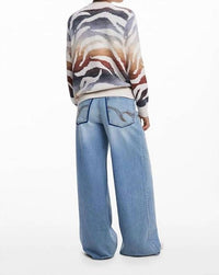 Desigual Jers Wasilla Thick Gauge Sweater in cream - women's sweater - alternate view
