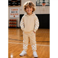 Kidscharm - Kid's Checkered Hoodie & Jogger Set