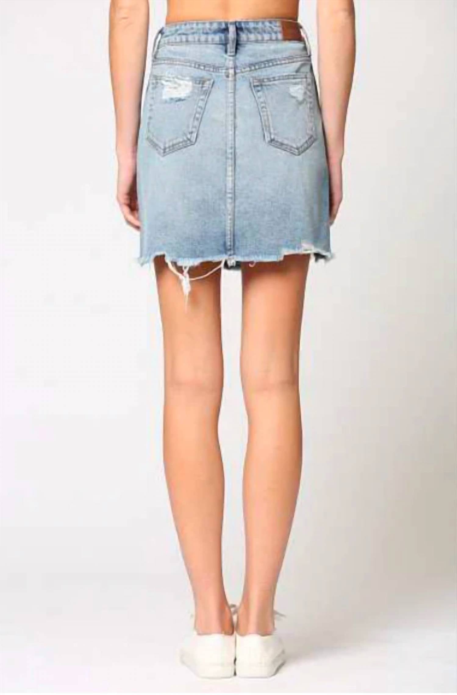 Hidden - Distressed Mini Skirt