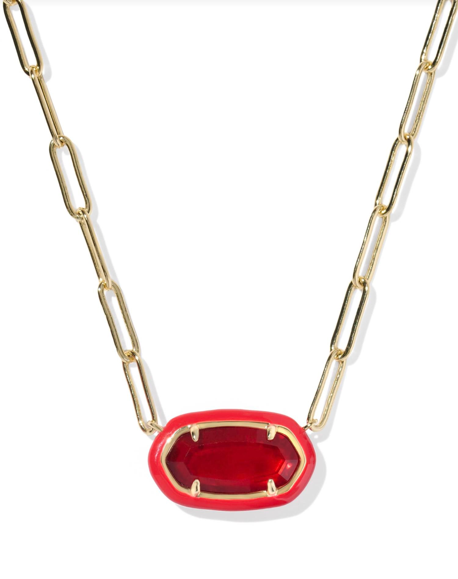 Kendra Scott - Women's Elisa Enamel Frame Paperclip Necklace
