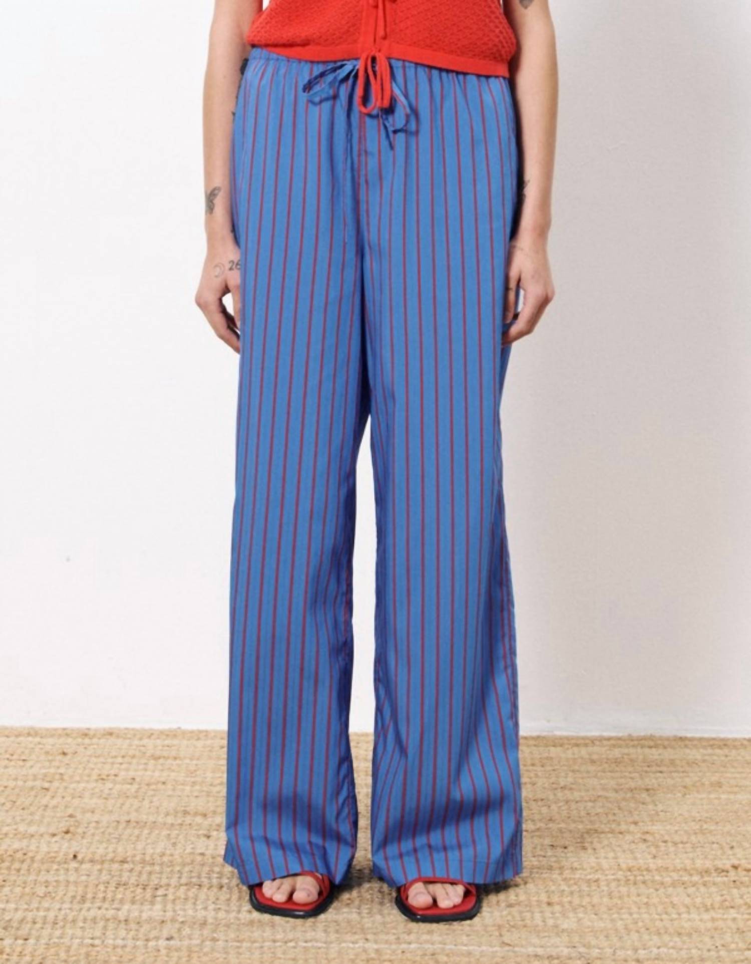 FRNCH Edeline Trouser Pant in blue red - women's pants - view 4