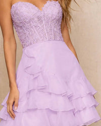 Sherri Hill - Corset Ruffle Cocktail Dress