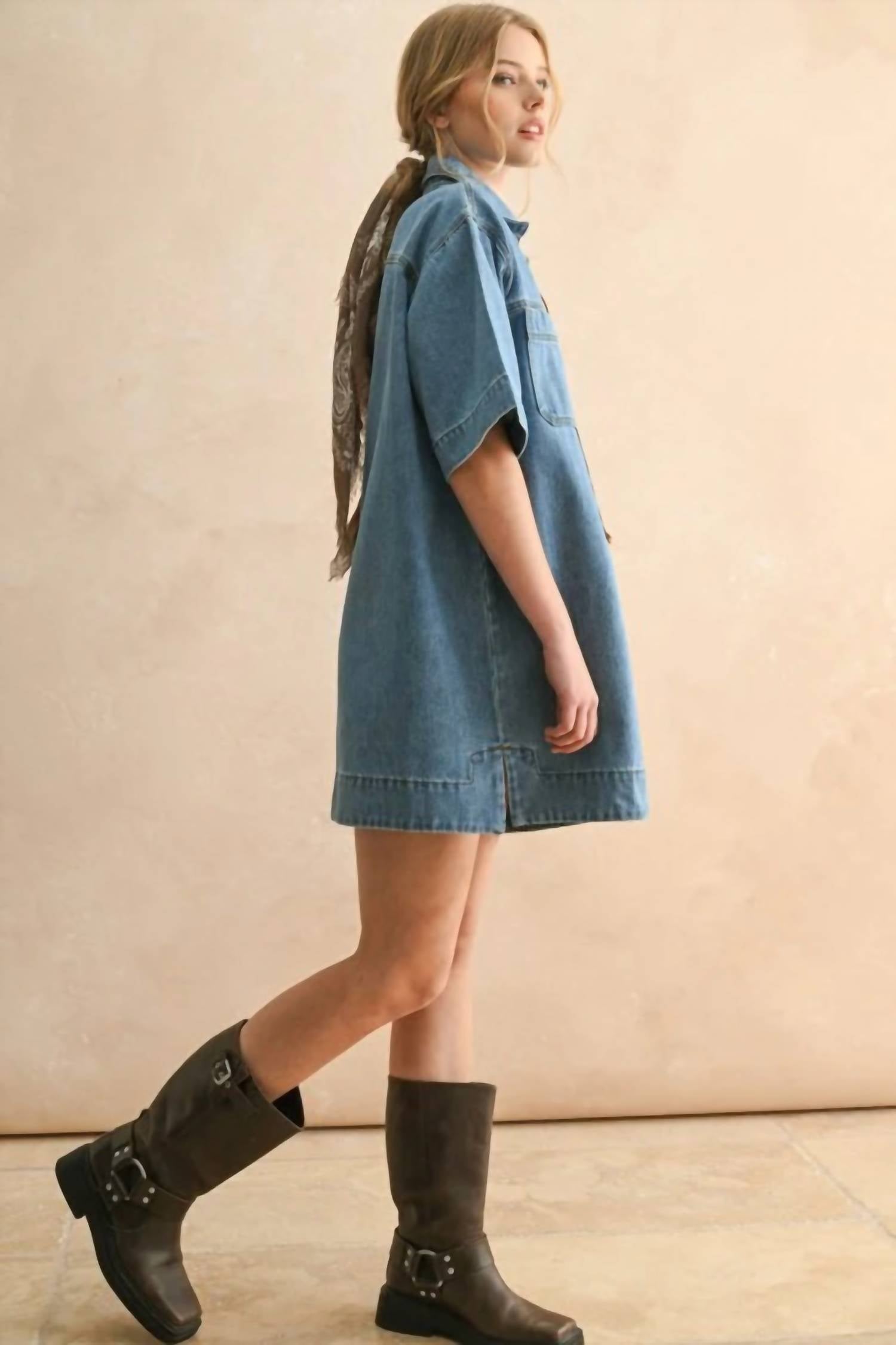 Miou Muse - Short Denim Dress