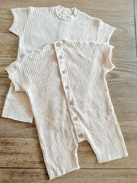 Zoe Jay - Kids' Speckled Ribbed Knit Romper