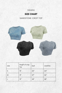 Navano - Acid Wash Short Sleeve Crop Top