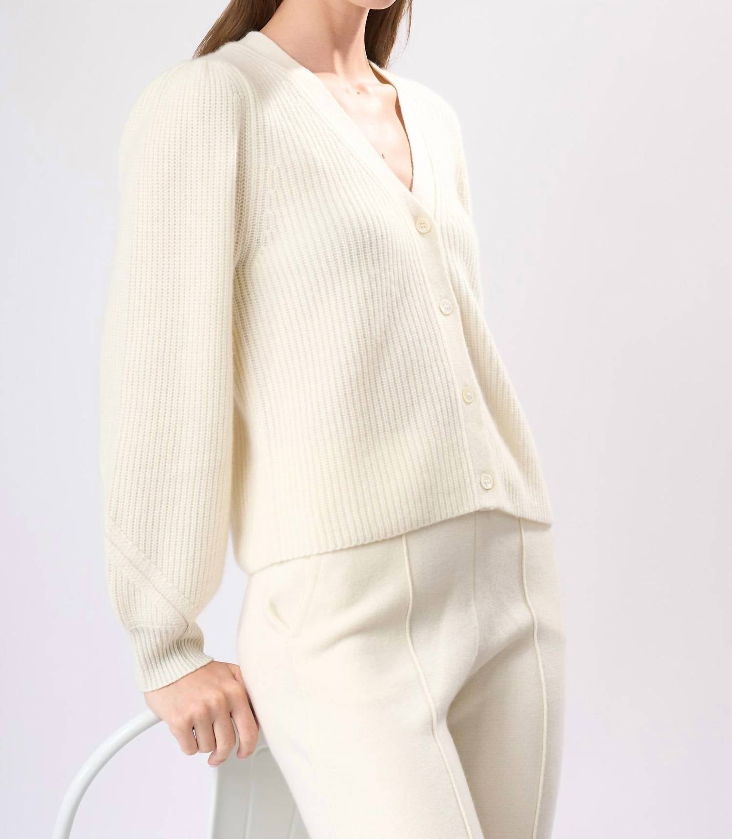 Cashmere Clouds - V-Neck Silver Lining Cashmere Cardigan