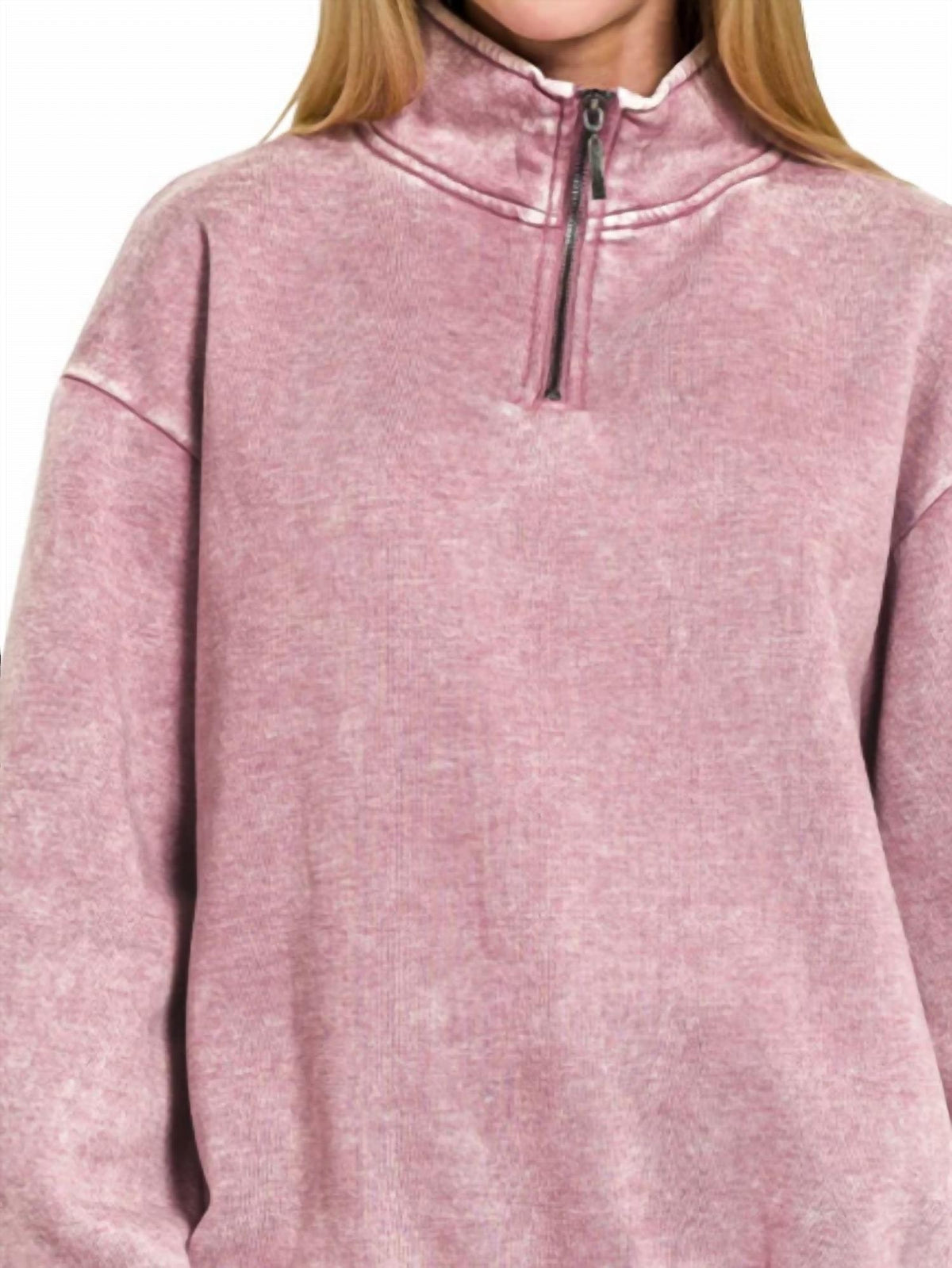 Zenana - Quarter Zip Sweatshirt