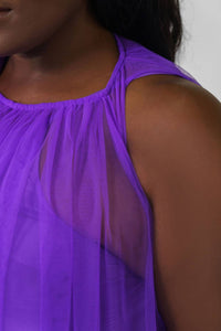 Psophia - Sleeveless Tulle Dress - Plus