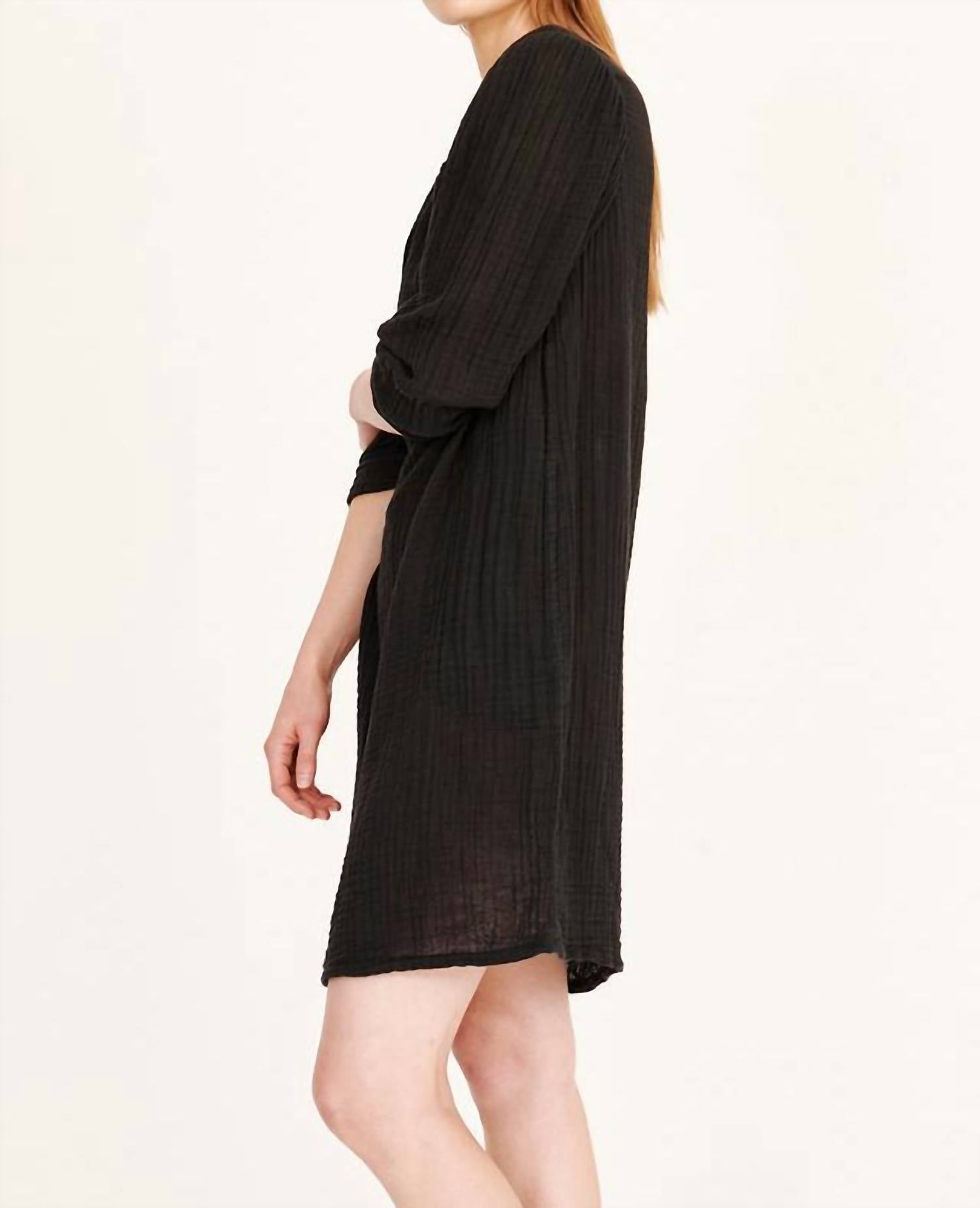Raquel Allegra Hyperion Mini Dress in black - women's dress - alternate view