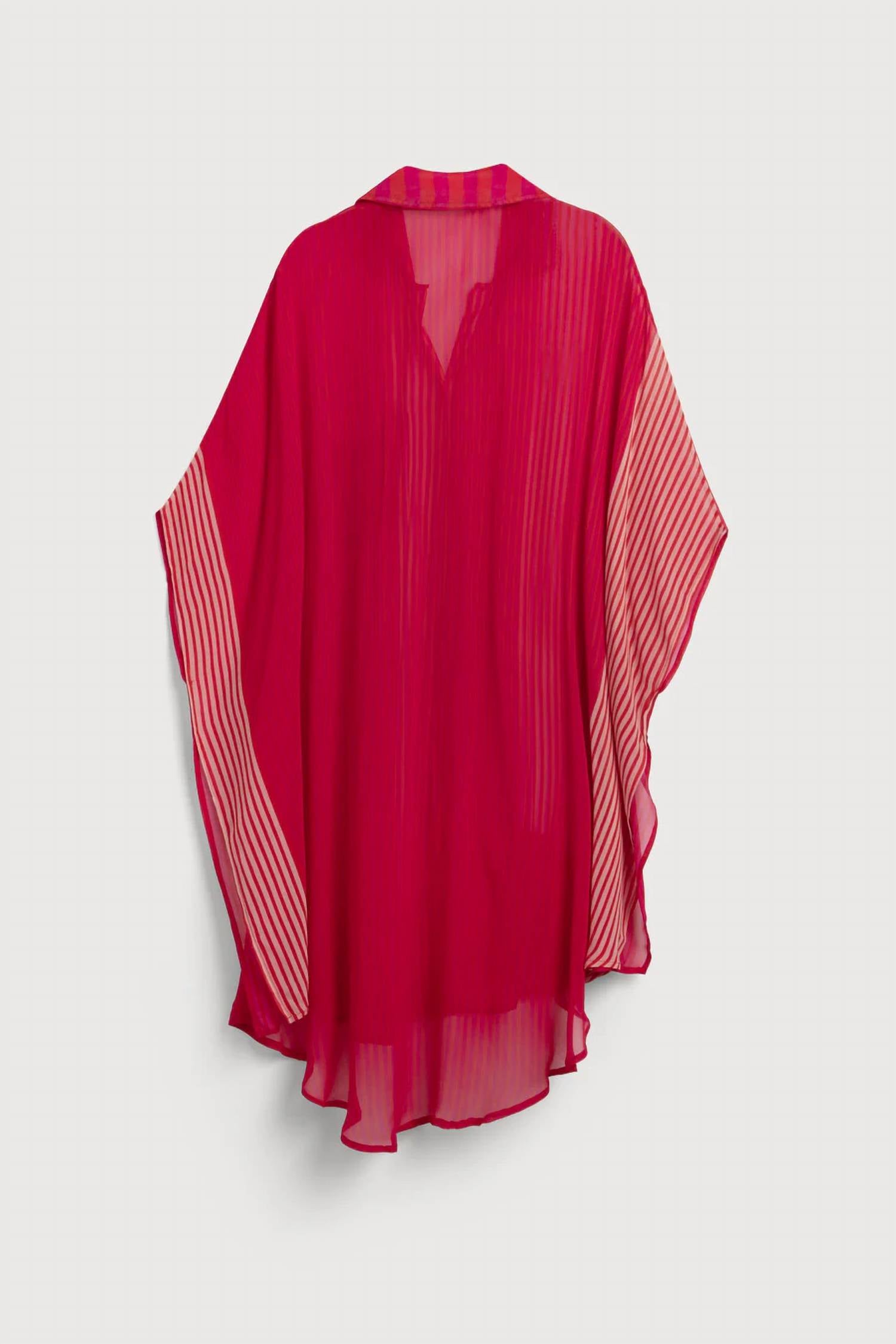 Saachi - Flowy Oversized Striped Button-up Shirt