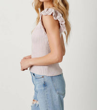Mystree - Flutter Crochet Sleeve Sweater