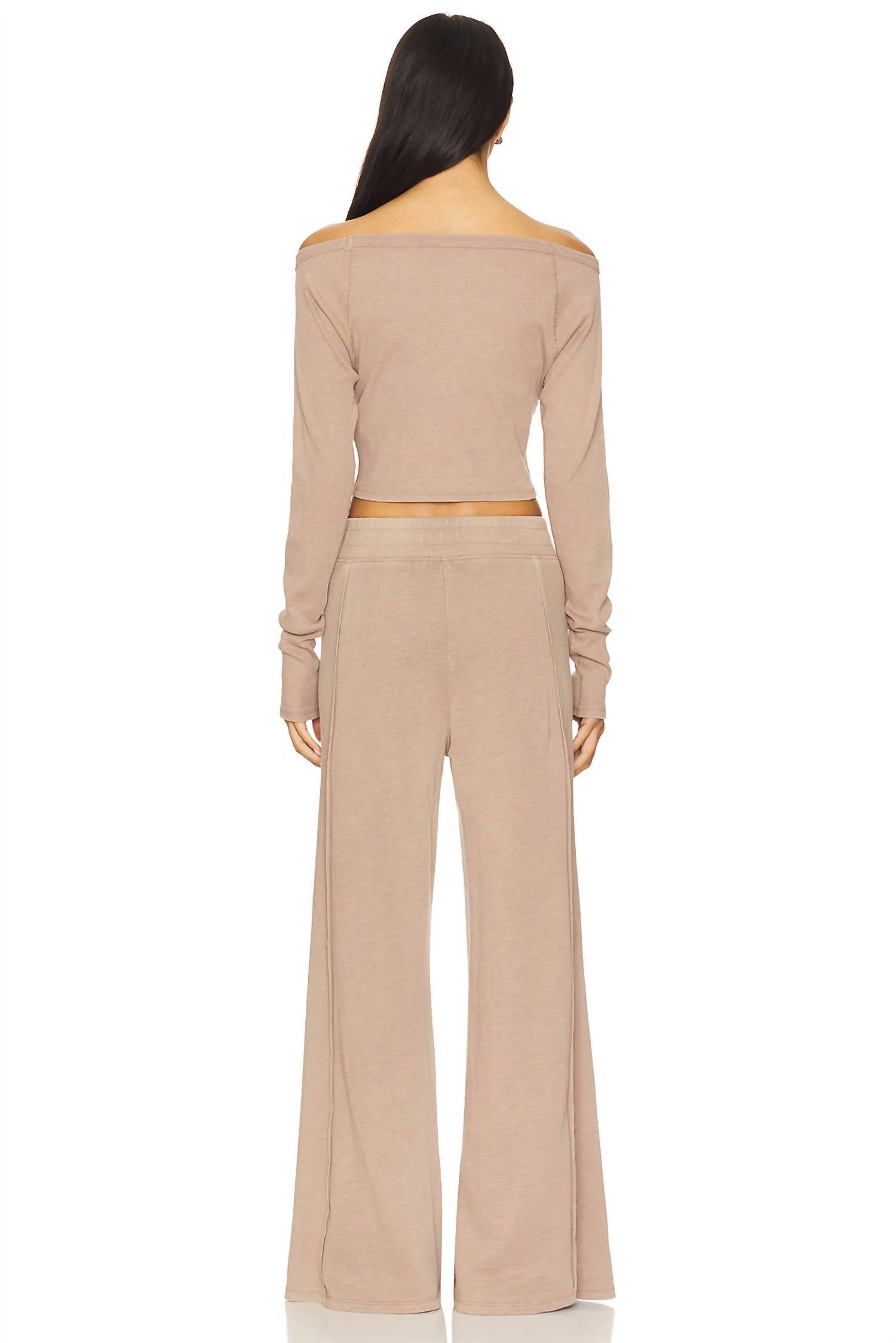 Free People Movement Go To Long Sleeve Set in fossil - women's sleepwear - alternate view