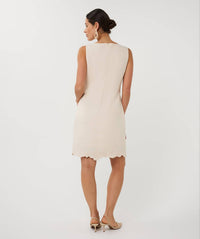 ESQUALO Flower Bottom Dress in ecru - women's dress - alternate view