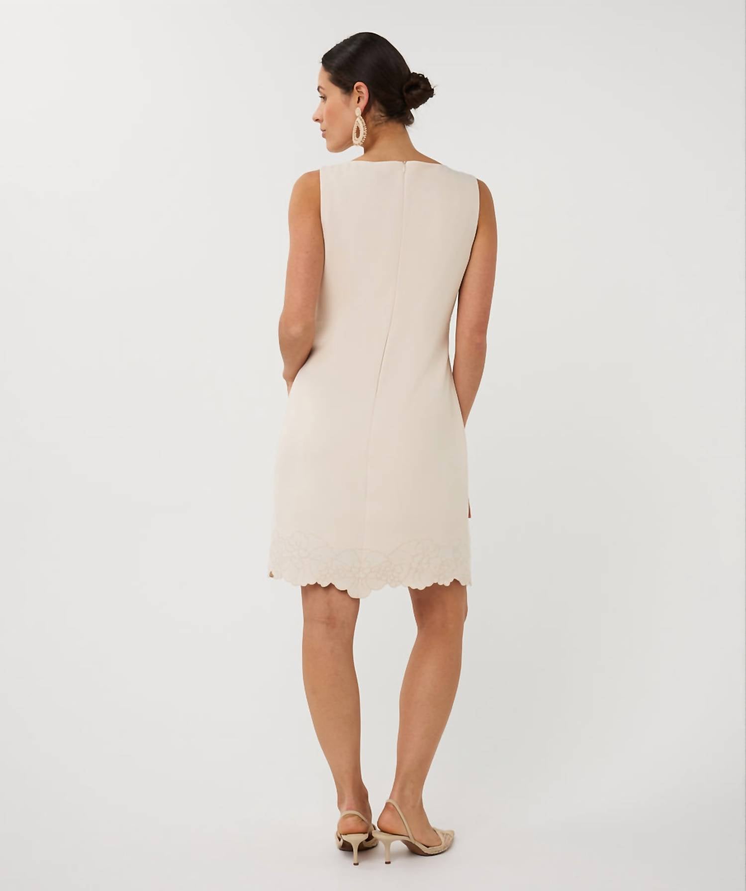 ESQUALO Flower Bottom Dress in ecru - women's dress - alternate view